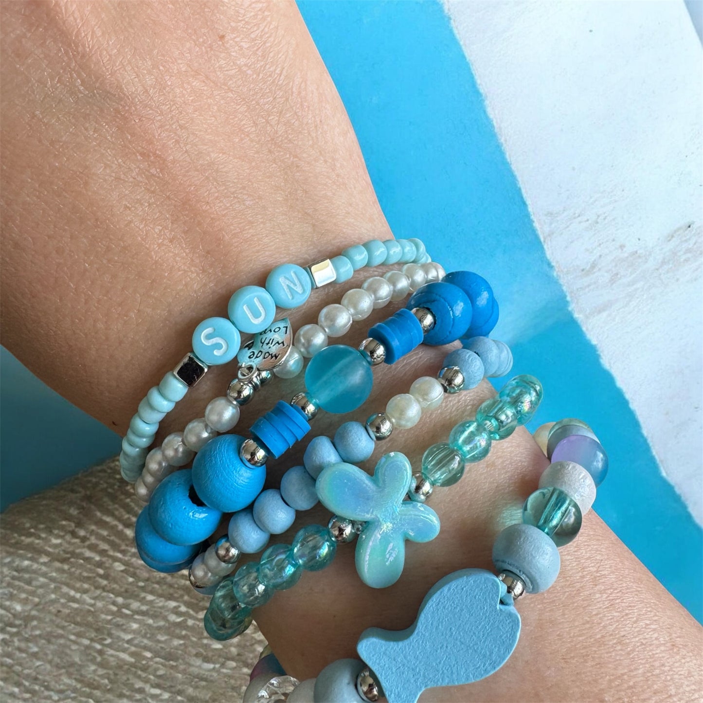 Perlenarmband Set | Sun & Fish