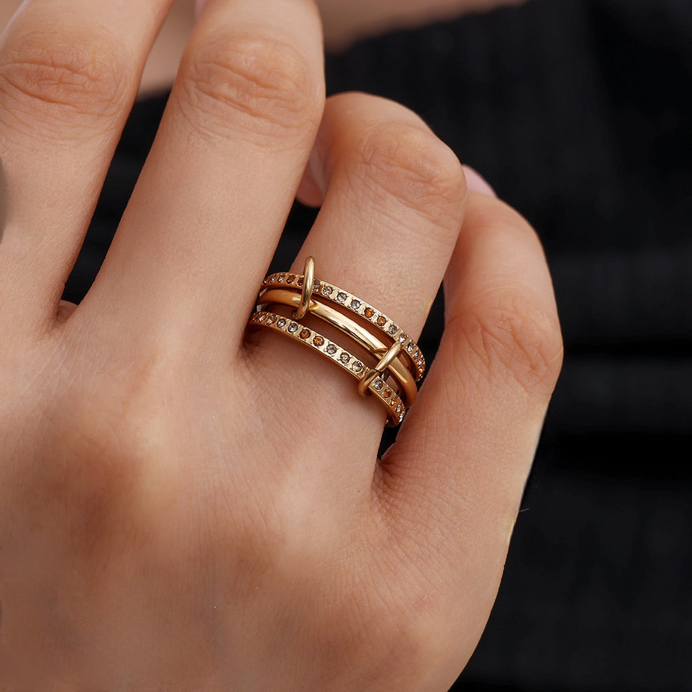 Layering Damenring Gold aus Edelstahl 316L – Stack Ring | Jeweloire